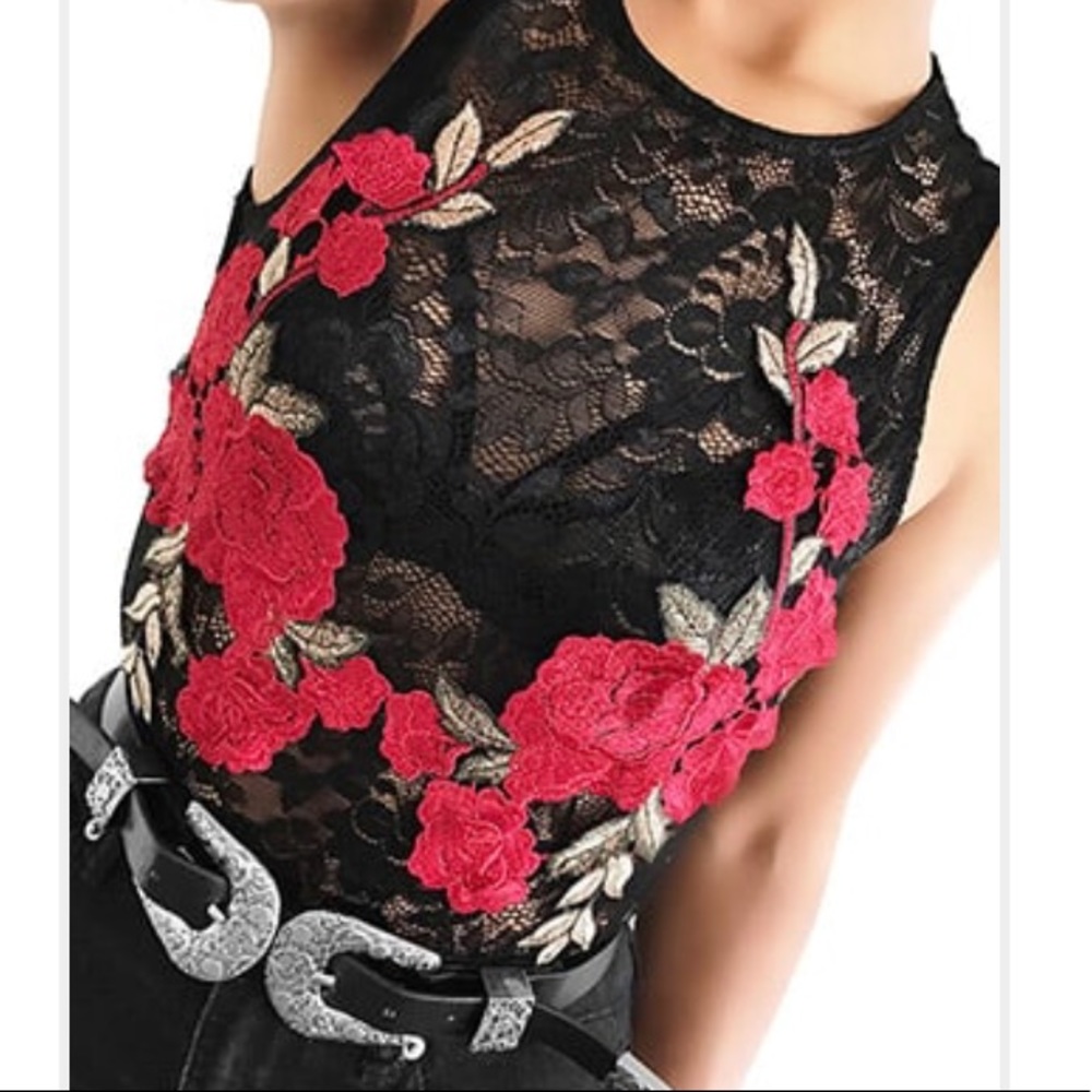 Forever 21 Floral Lace Bodysuit